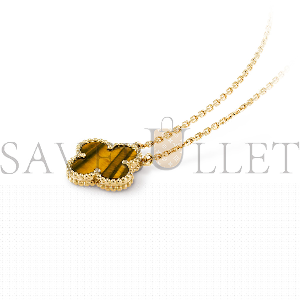 V*N CL*F arpels vintage alhambra pendant - yellow gold, tiger eye  vcard38600